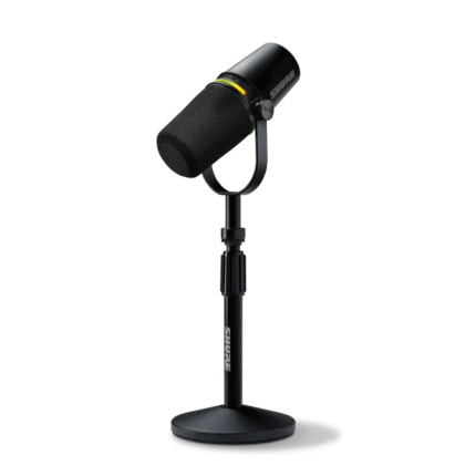 Shure MV7-k-BNDL: Paquete de Microfono MV7 color negro y con Tripiè de mesa