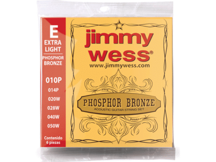 ENCORDADURA JIMMY WESS EXTRA LIGHT PARA GUITARRA ACUSTICA DE 6 CUERDAS MOD. JWGA-810BF